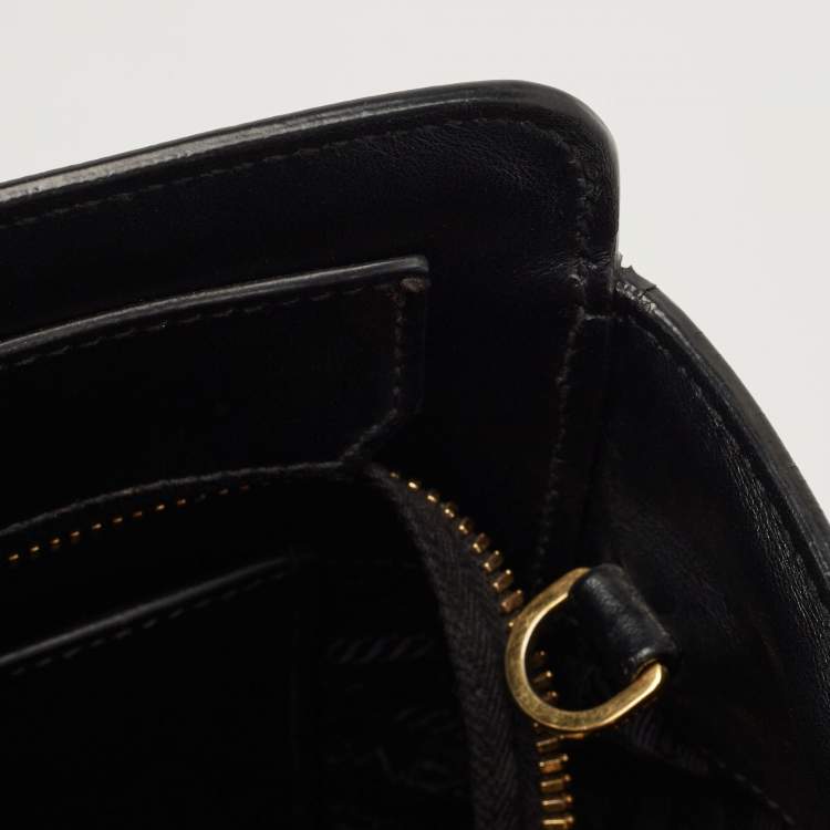 Pre Owned Prada Black Saffiano Leather Tote bag