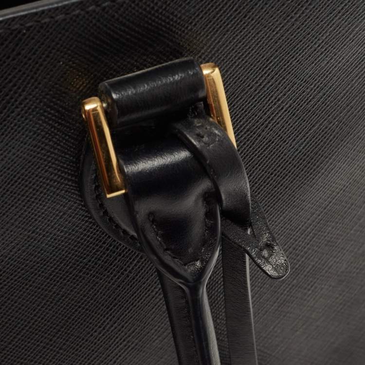 Pre Owned Prada Black Saffiano Leather Tote bag