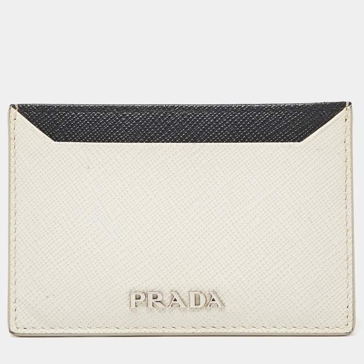 Prada Saffiano Lux Leather Card Holder - Black Wallets