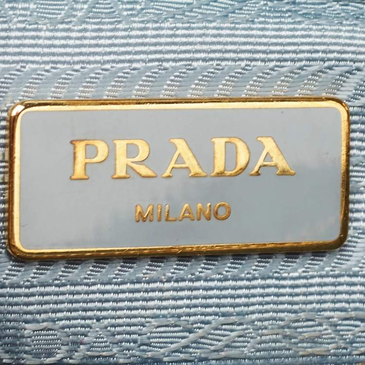Pre Owned Prada Light Blue Saffiano Lux Leather Small Promenade Satchel