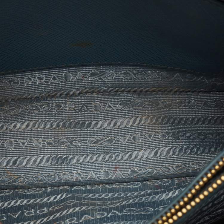 Pre Owned Prada Light Blue Saffiano Lux Leather Small Promenade Satchel
