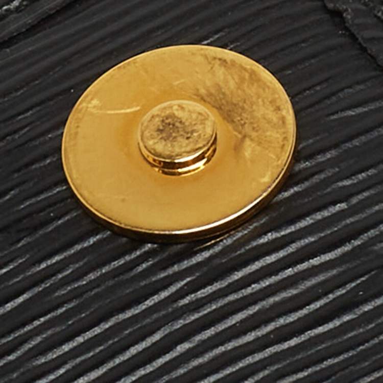 Pre Owned Prada Black Saffiano Move Leather Oro Chain Wallet On chain