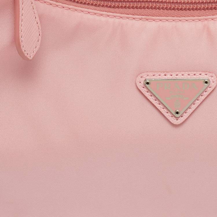 Pre Owned Prada Pink Nylon Mini Re-Edition 2000 Shoulder Bag