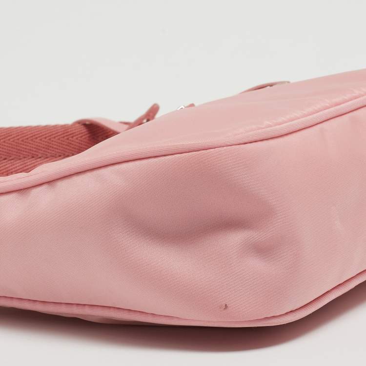 Pre Owned Prada Pink Nylon Mini Re-Edition 2000 Shoulder Bag