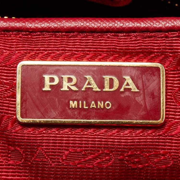 مملوكة مسبقًا Prada Red Saffiano Leather Large Galleria Tote