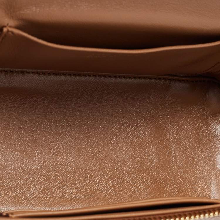 Pre Owned Prada Brown Leather Mini Vanity Top Handle Bag 