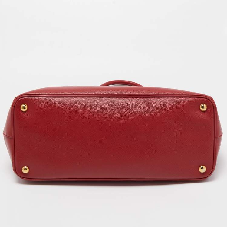 Pre Owned Prada Red Saffiano Leather Large Galleria Tote Bag