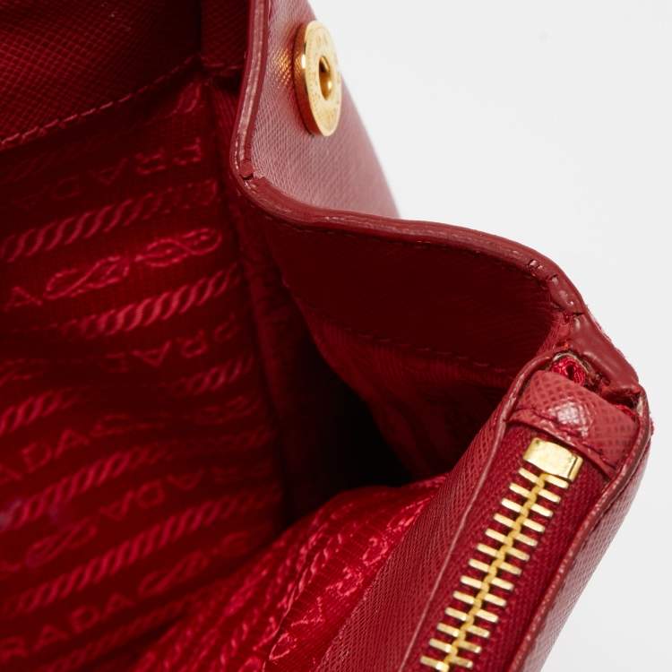 Pre Owned Prada Red Saffiano Leather Large Galleria Tote Bag