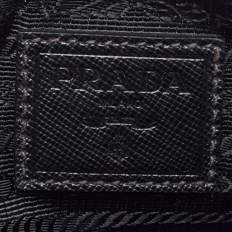Pre Owned Prada Black Pleated Nylon Wristlet Clutch