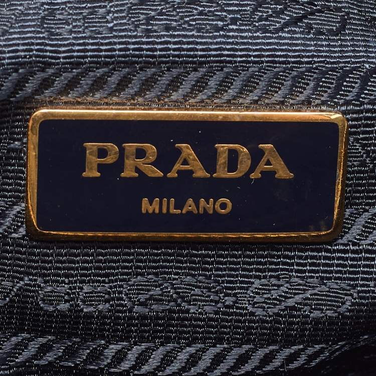 Pre Owned Prada Black Nylon and Leather Logo Crossbody Bag