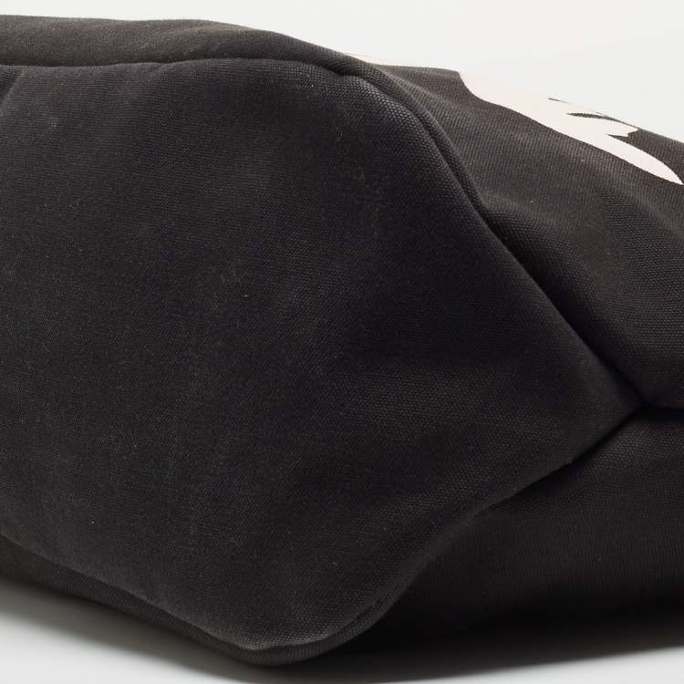 Pre Owned Prada Black Canvas Canapa Dinosaur Tote