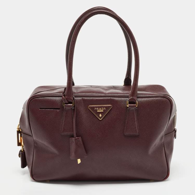 Authentic PRADA Bauletto leather bag handbag Crossbody Bag