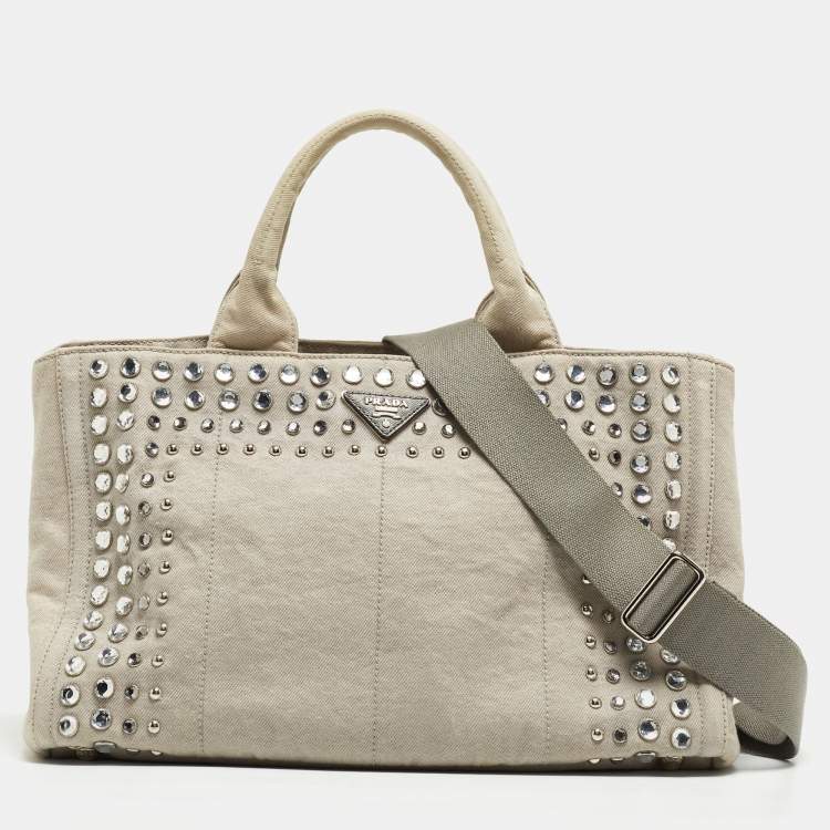 Prada grey tote online bag