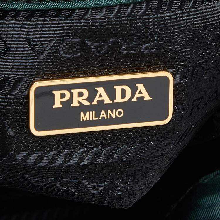 Pre Owned Prada Green Nylon Duet Drawstring Bucket Bag