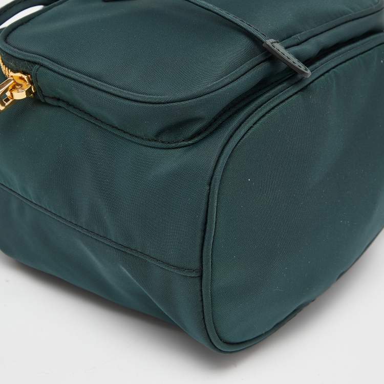 Pre Owned Prada Green Nylon Duet Drawstring Bucket Bag