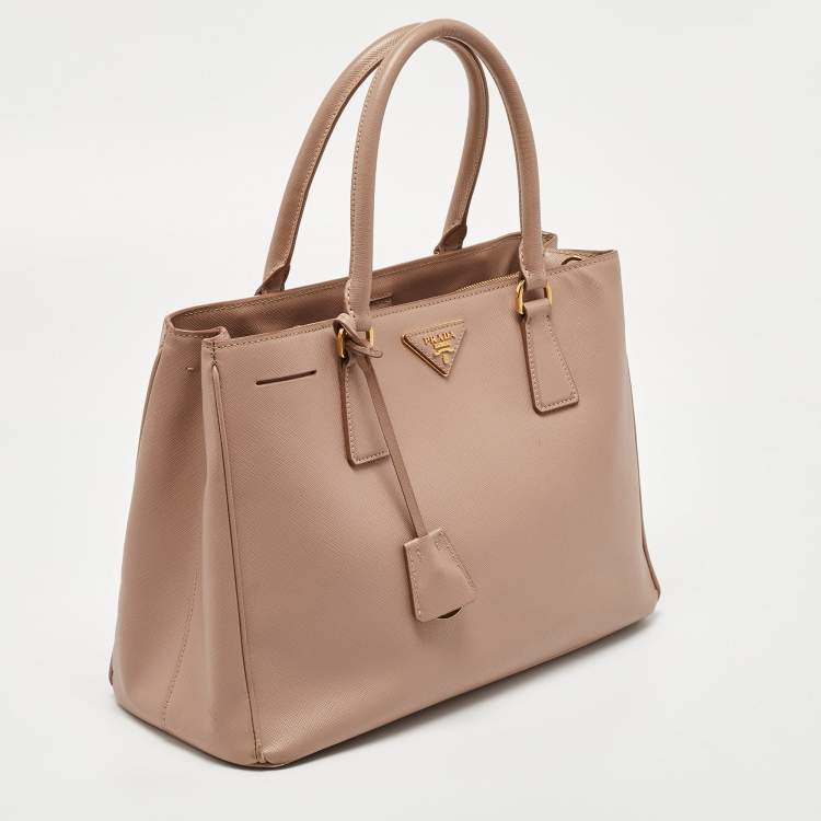 Pre Owned Prada Pink Saffiano Lux Leather Galleria Tote