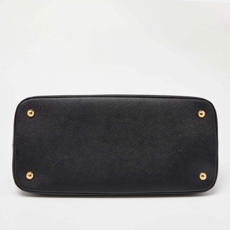 Pre Owned Prada Black Saffiano Lux Leather Promenade Satchel