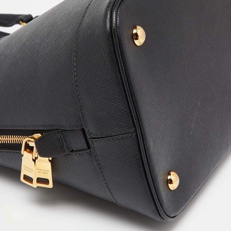 Pre Owned Prada Black Saffiano Lux Leather Promenade Satchel