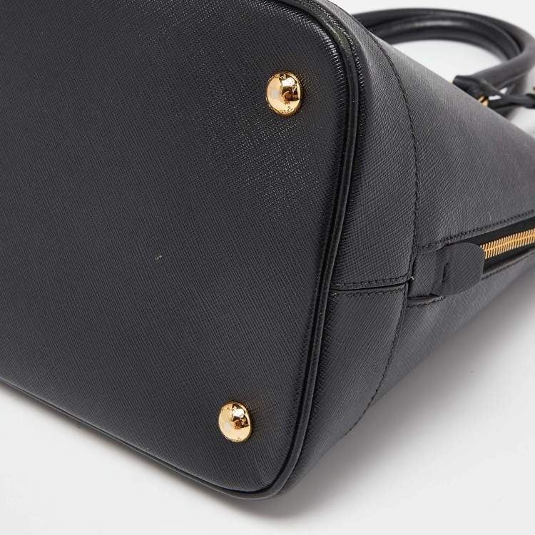 Pre Owned Prada Black Saffiano Lux Leather Promenade Satchel