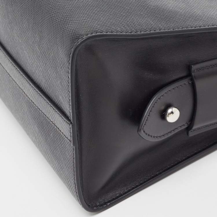 Pre Owned Prada Black Saffiano Cuir Leather Kristen Tote