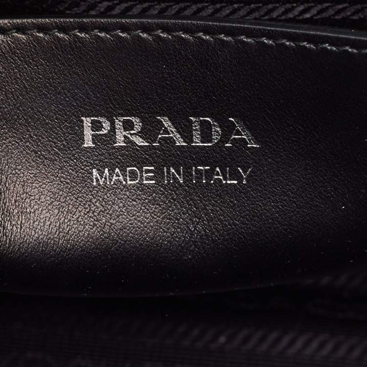 Pre Owned Prada Black Saffiano Cuir Leather Kristen Tote