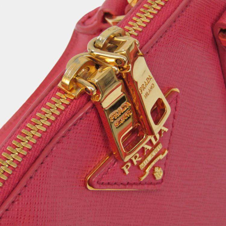 Pre Owned Prada Pink Leather Small Promenade Satchel