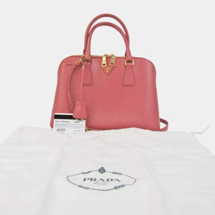 Pre Owned Prada Pink Leather Small Promenade Satchel