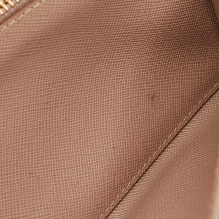 Pre Owned Prada Beige Leather Flap Wallet On Chain
