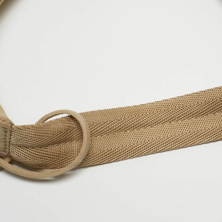 Pre Owned Prada Beige Nylon Re-Edition 2000 Baguette Bag