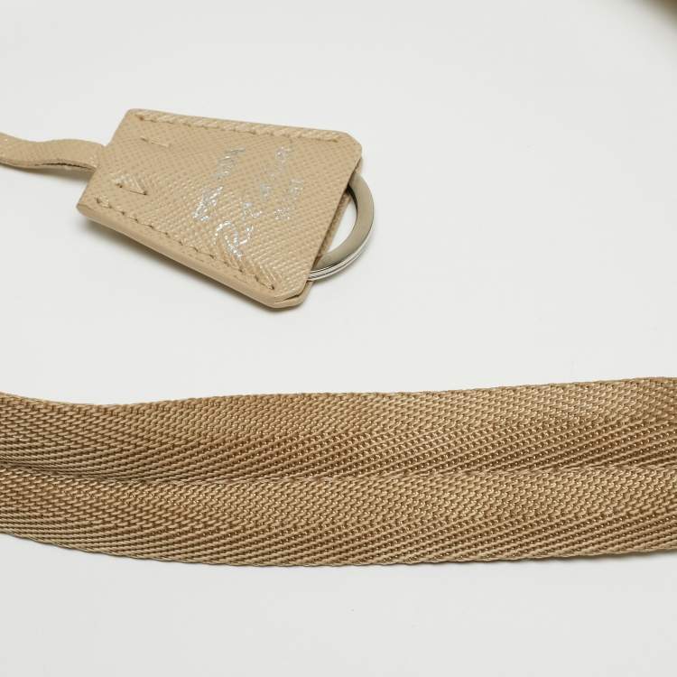 Pre Owned Prada Beige Nylon Re-Edition 2000 Baguette Bag