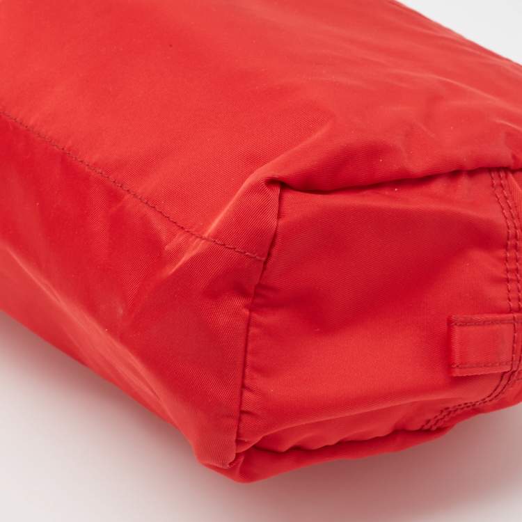 Pre Owned Prada Red Nylon Cosmetic Pouch