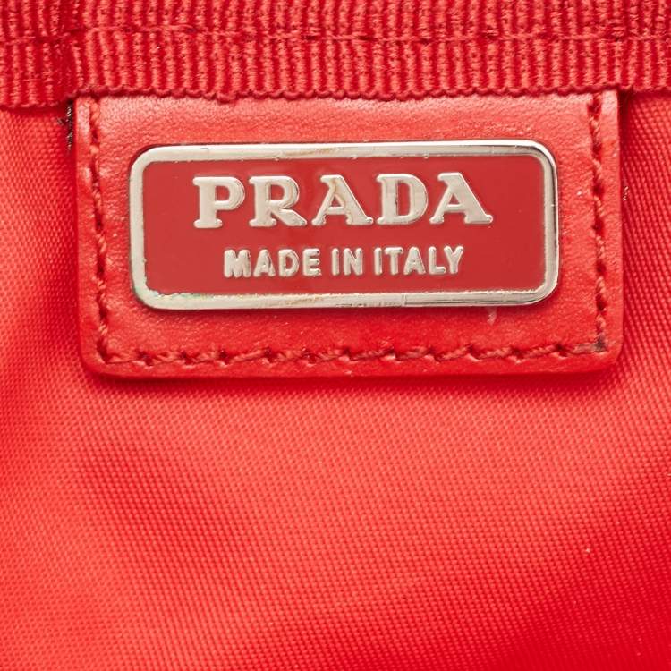 Pre Owned Prada Red Nylon Cosmetic Pouch