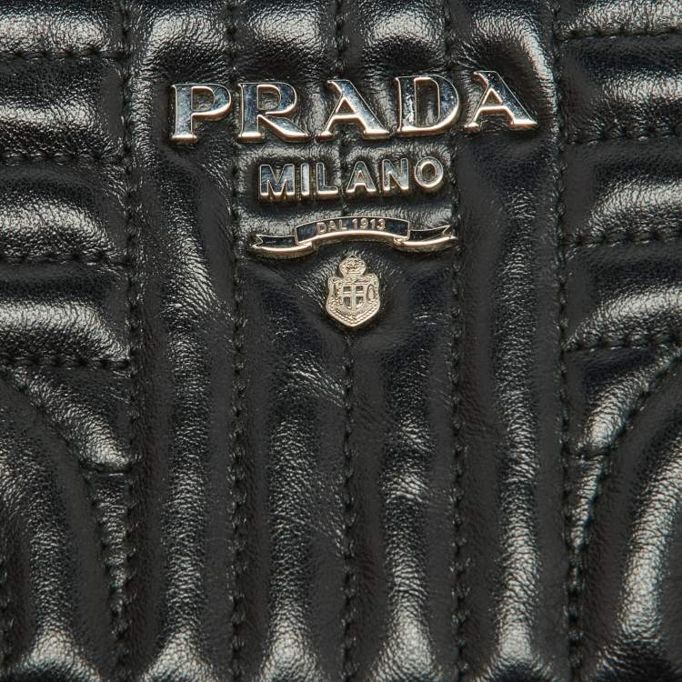 Pre Owned Prada Black Diagramme Leather Belt Bag