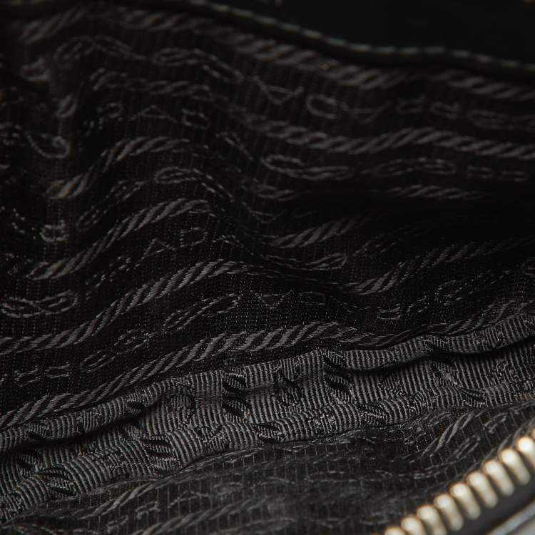 Pre Owned Prada Black Diagramme Leather Belt Bag