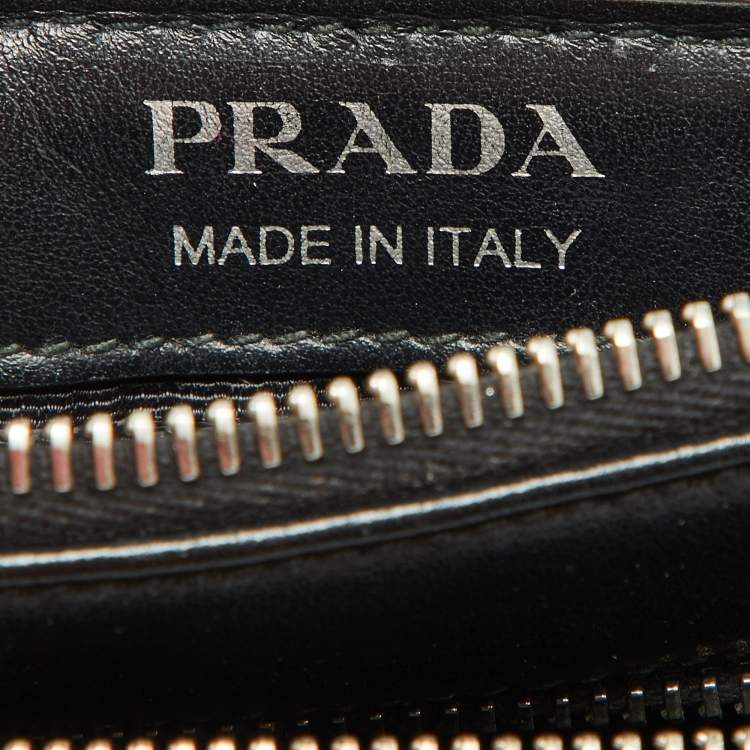 Pre Owned Prada Black Diagramme Leather Belt Bag