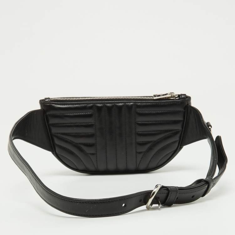 Pre Owned Prada Black Diagramme Leather Belt Bag
