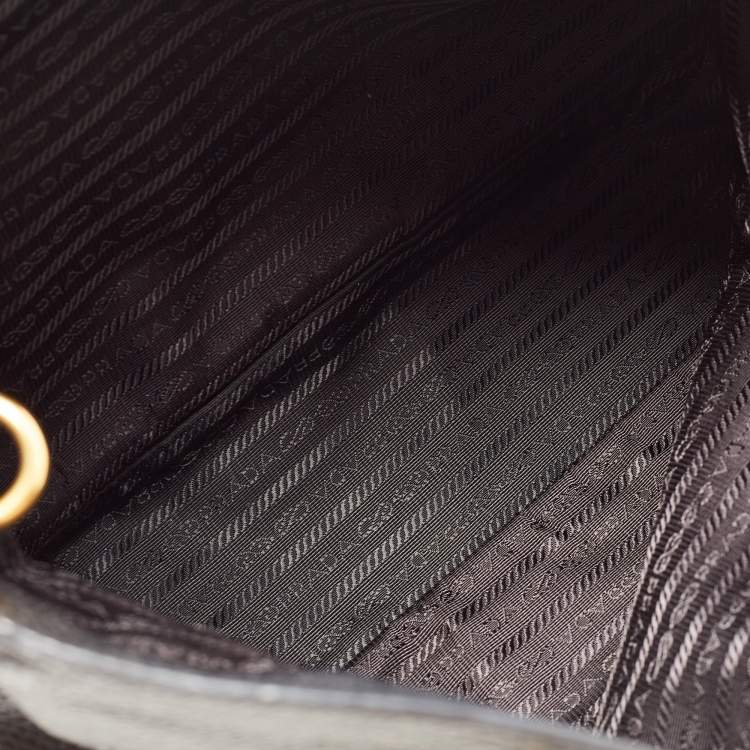 Pre Owned Prada Black Vitello Daino Leather Shopper Tote