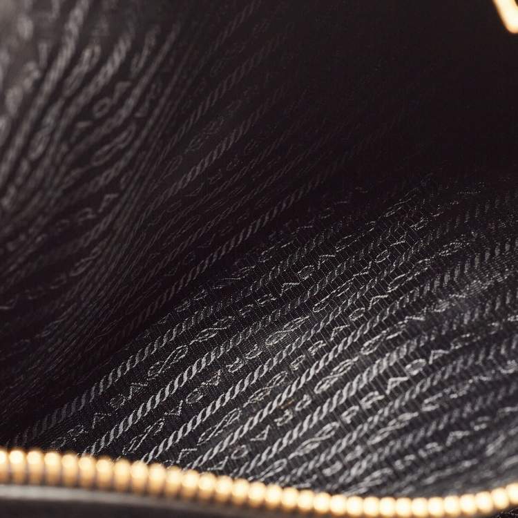Pre Owned Prada Black Vitello Daino Leather Shopper Tote