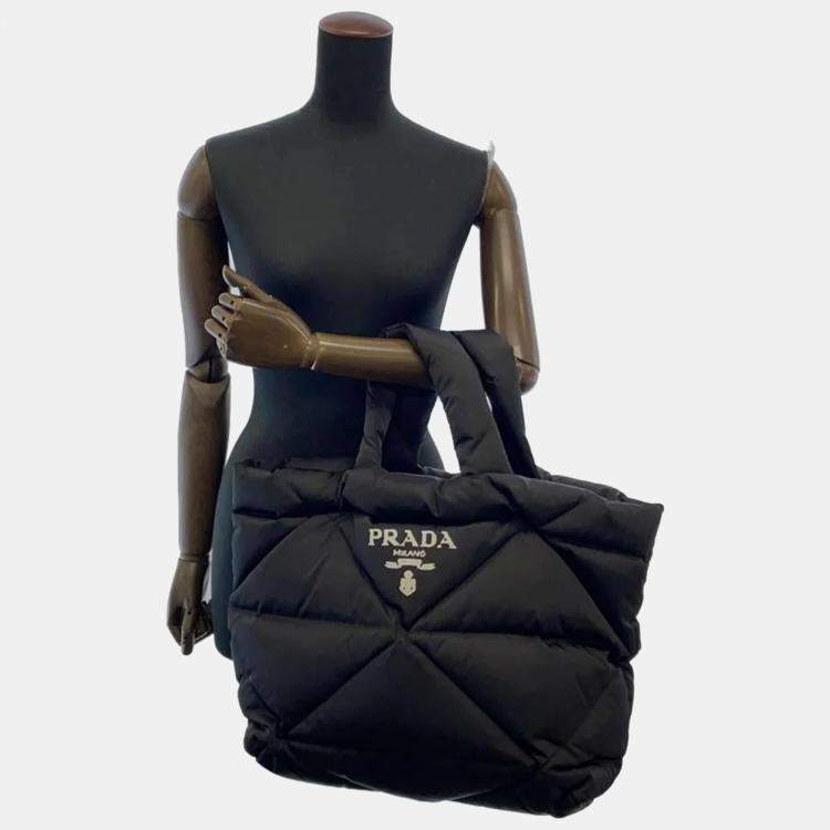 Prada Padded Re-Nylon Tote Bag, Women, Black