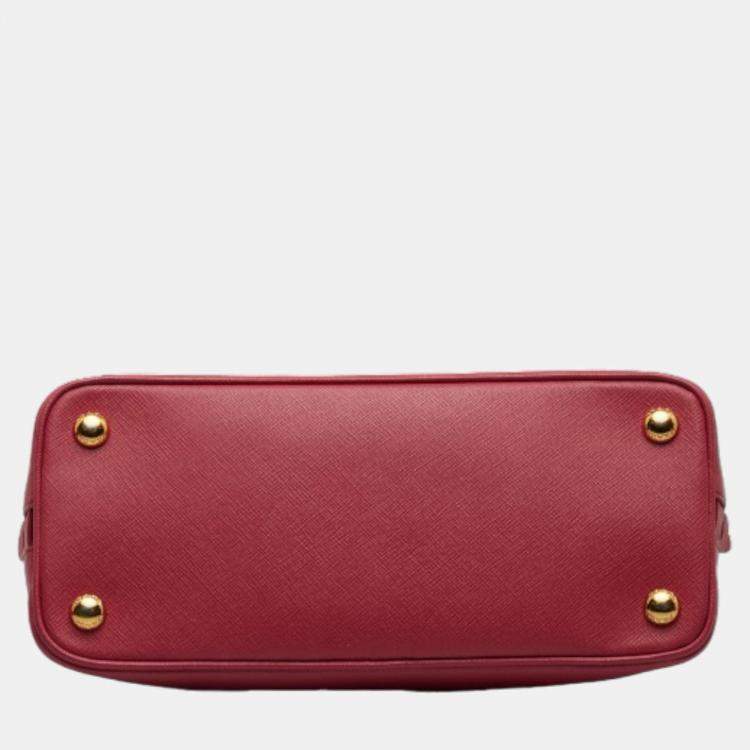 Pre Owned Prada Red Saffiano Lux Promenade Bag Handbag