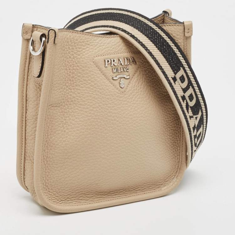 Pre Owned Prada Beige Leather Mini Crossbody Bag