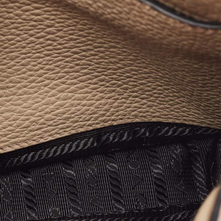 Pre Owned Prada Beige Leather Mini Crossbody Bag