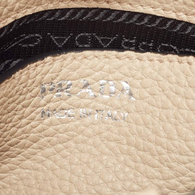 Pre Owned Prada Beige Leather Mini Crossbody Bag