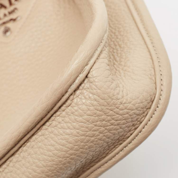 Pre Owned Prada Beige Leather Mini Crossbody Bag