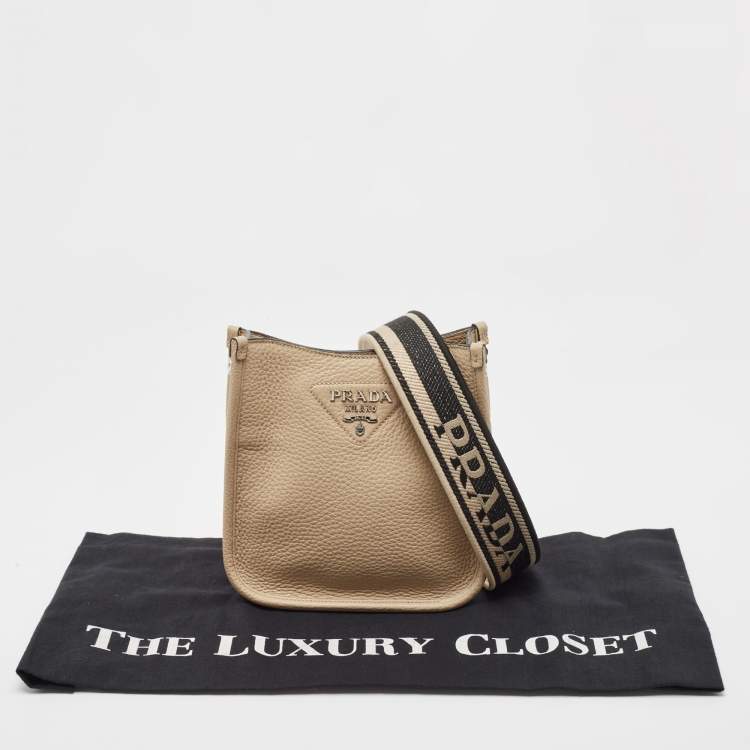 Pre Owned Prada Beige Leather Mini Crossbody Bag