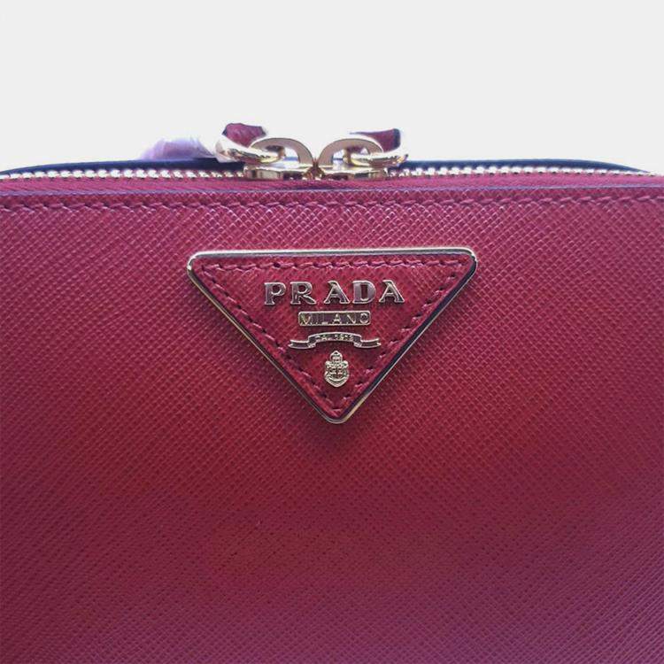 Pre Owned Prada Burgundy Saffiano Odette Belt Bag