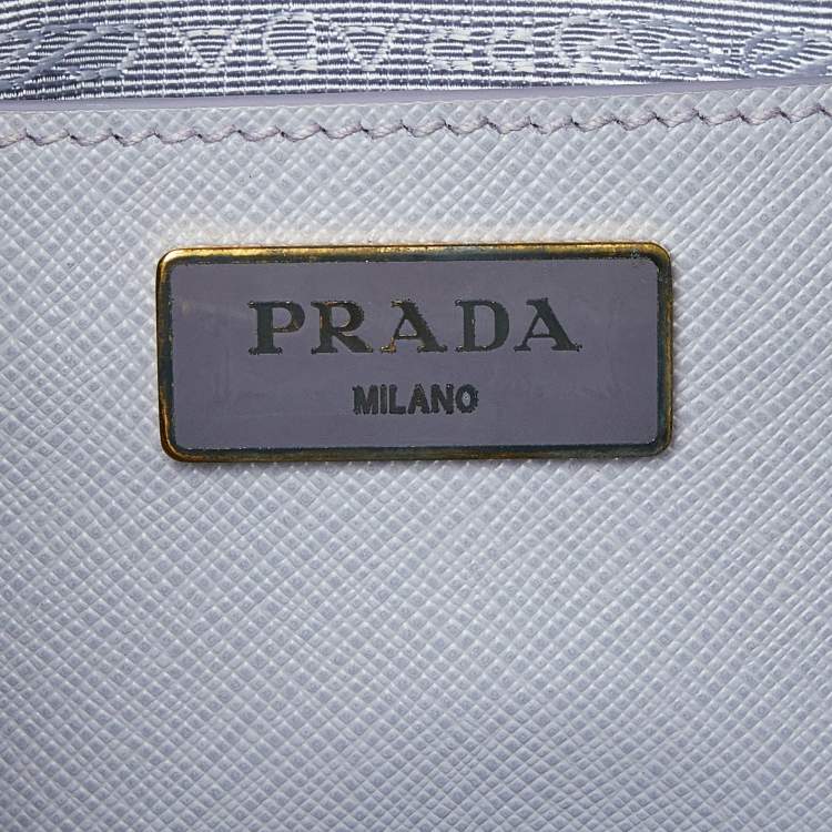 Pre Owned Prada Lavender Saffiano Lux Leather Medium Promenade Satchel