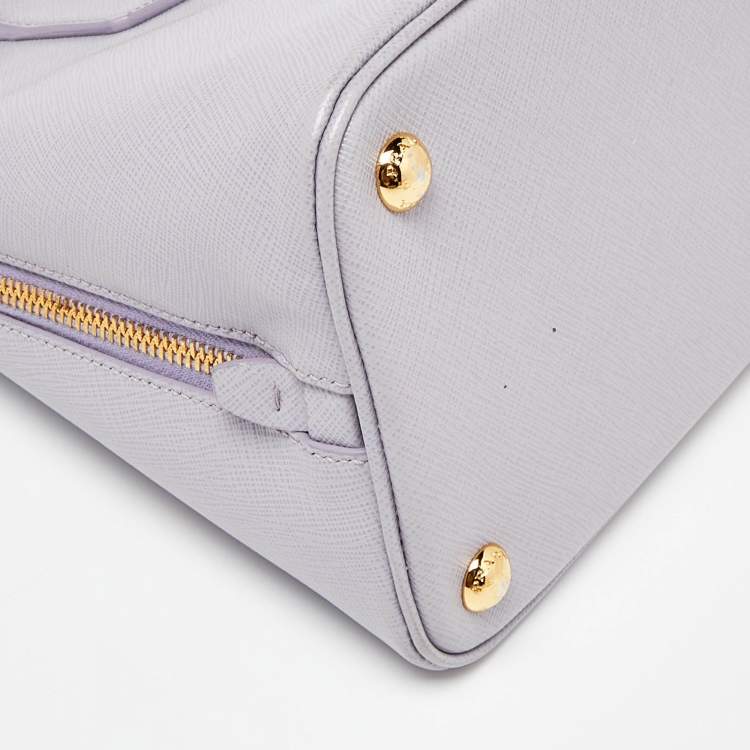 Pre Owned Prada Lavender Saffiano Lux Leather Medium Promenade Satchel
