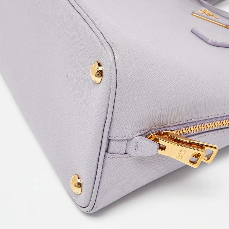 Pre Owned Prada Lavender Saffiano Lux Leather Medium Promenade Satchel