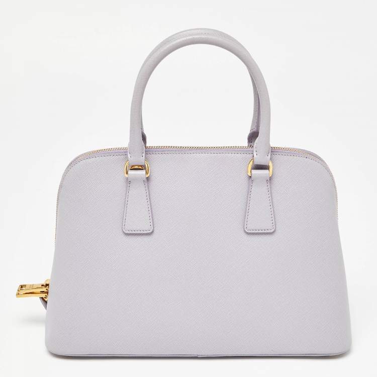 Pre Owned Prada Lavender Saffiano Lux Leather Medium Promenade Satchel